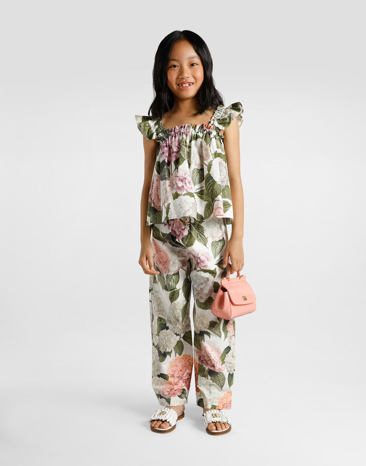 Dolce & Gabbana Hydrangea-print poplin trousers Multicolor L53P50HS5T6