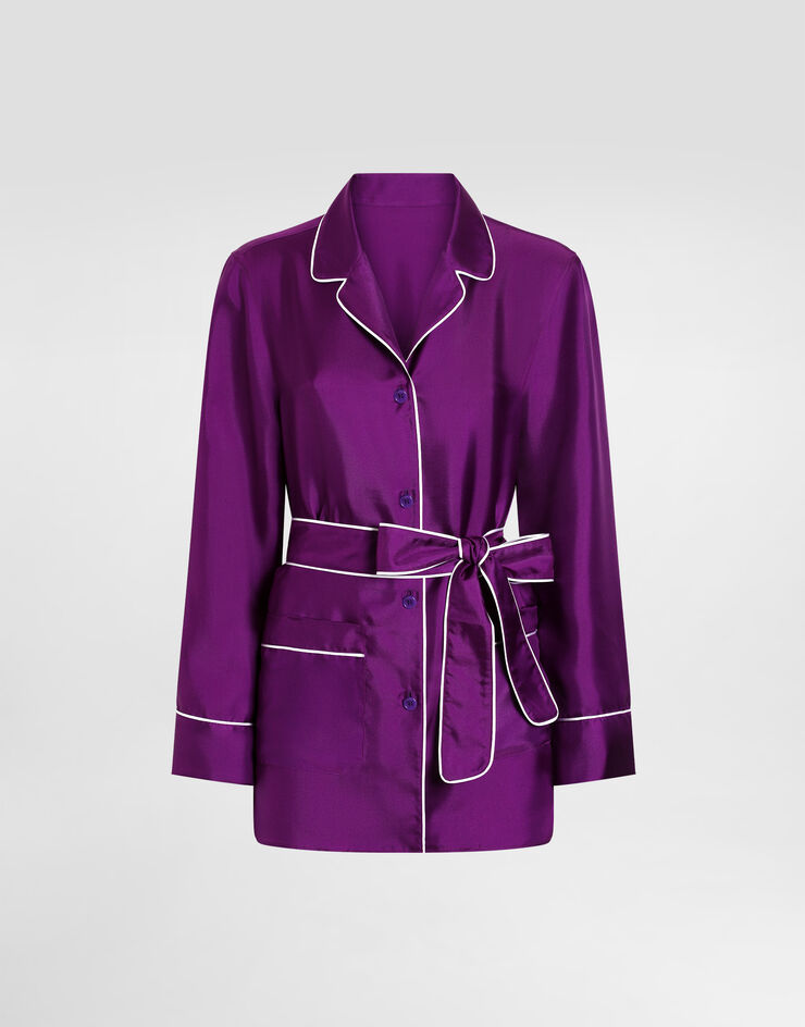 Dolce & Gabbana Silk twill vanity shirt Purple F5I89TFU10S