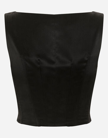 Dolce & Gabbana جاكيت فيست صوف بصف أزرار مزدوج وياقة دائرية أسود F791FTFU28J