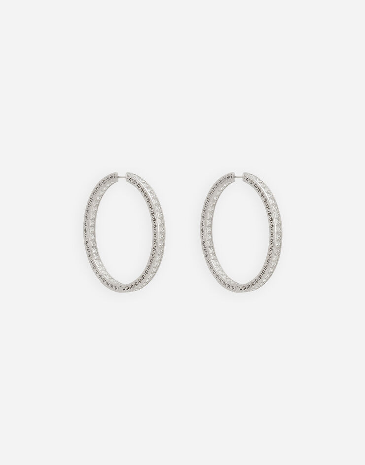 Dolce & Gabbana 다이아몬드 세팅 18kt 화이트 골드 이지 다이아몬드 이어링 화이트 WEQA4GWDIA1