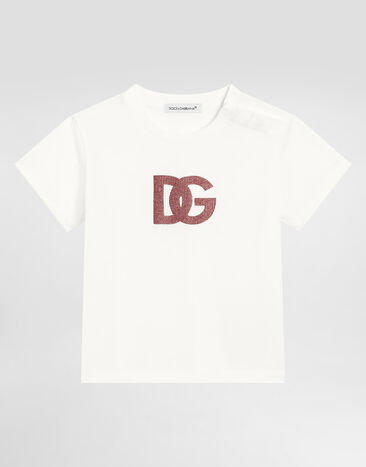 Dolce & Gabbana Jersey T-shirt with DG logo Print L21N61FI5KS