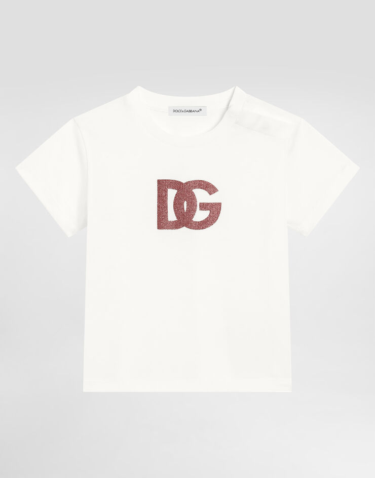 Dolce & Gabbana Jersey T-shirt with DG logo White L2JTITG7N9A
