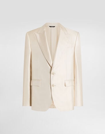 Dolce & Gabbana Sicilia light single-breasted silk twill jacket Beige G2UQ8TFU10S