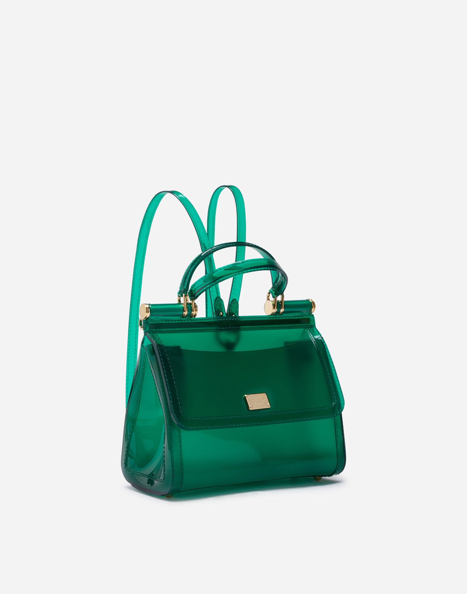 SMALL SICILY BACKPACK IN TRANSPARENT RUBBER