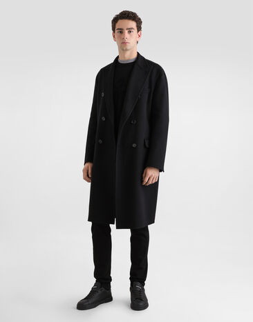 Dolce & Gabbana Double-breasted cashmere coat Black G050JTGJ748
