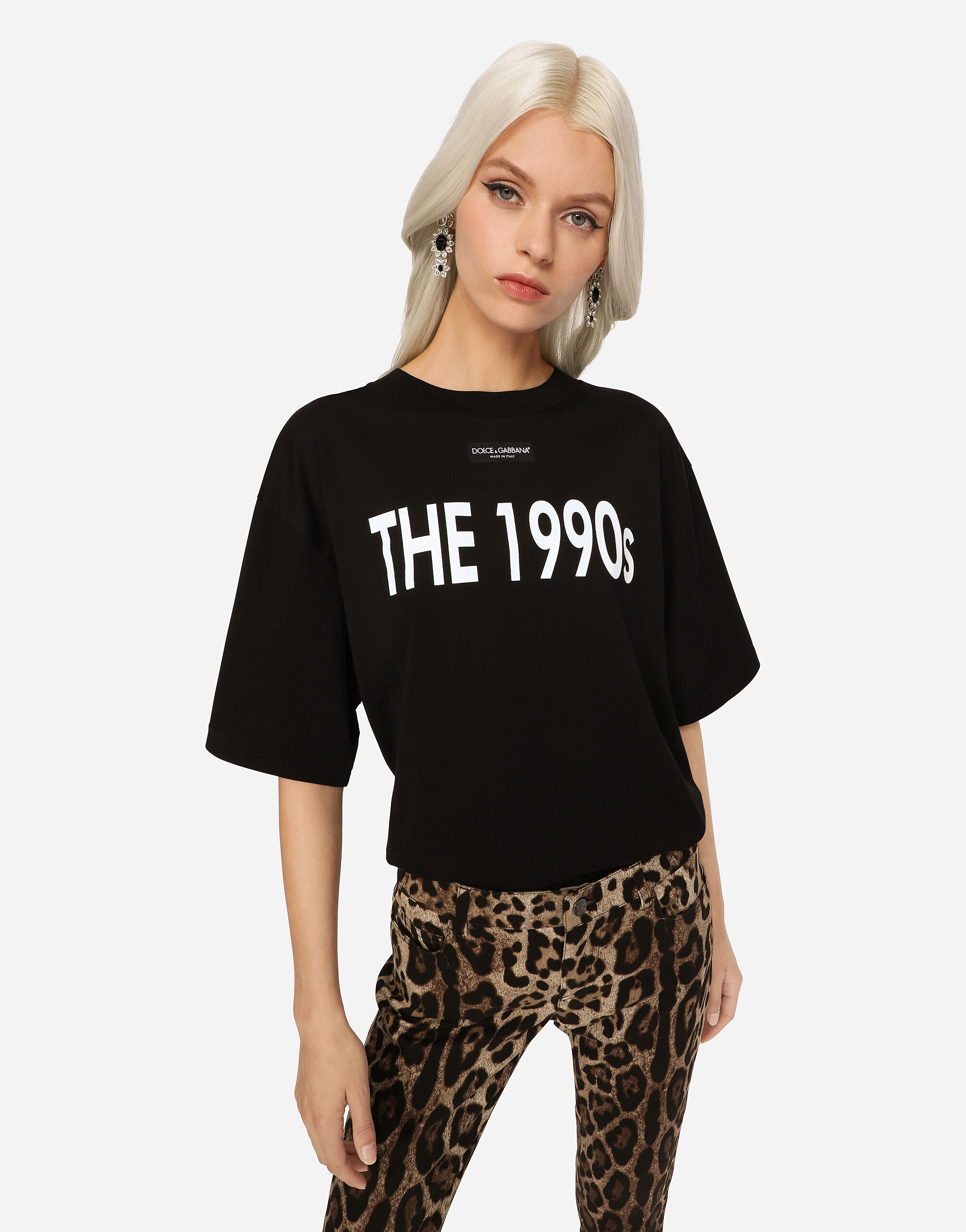 T-SHIRT M/CORTA GIRO in Multicolor for Women | Dolce&Gabbana®