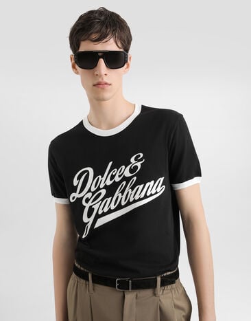 Dolce & Gabbana T-shirt en coton à imprimé Black G8PV1TG7PGC