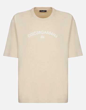 Dolce & Gabbana Cotton T-shirt with Dolce&Gabbana logo Beige GY6GMTGH145
