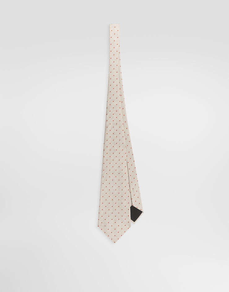 Dolce & Gabbana Polka dot jacquard tie Beige GT160EG0JTG