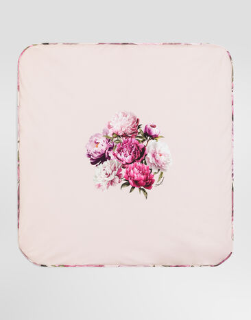 Dolce & Gabbana Peony-print interlock blanket Multicolor LNJAJ4G7Q0M