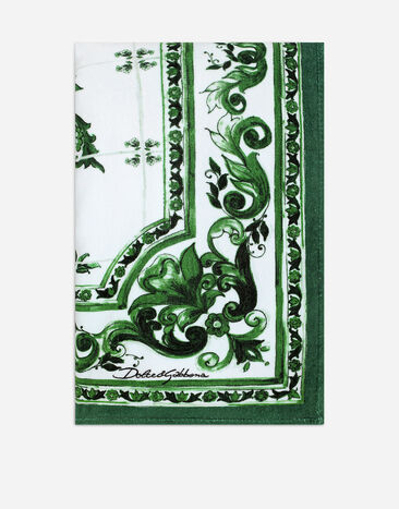 Dolce & Gabbana Majolica-print cotton beach towel (115x185) Multicolor CS1769AJ968