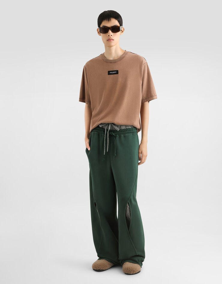 Dolce & Gabbana Cotton t-shirt with print Brown G8RI4TG7P1O