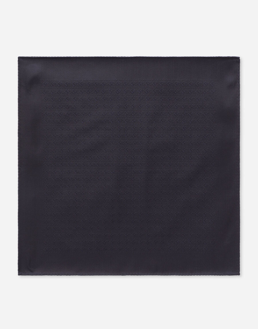 Silk jacquard pocket square with DG logo