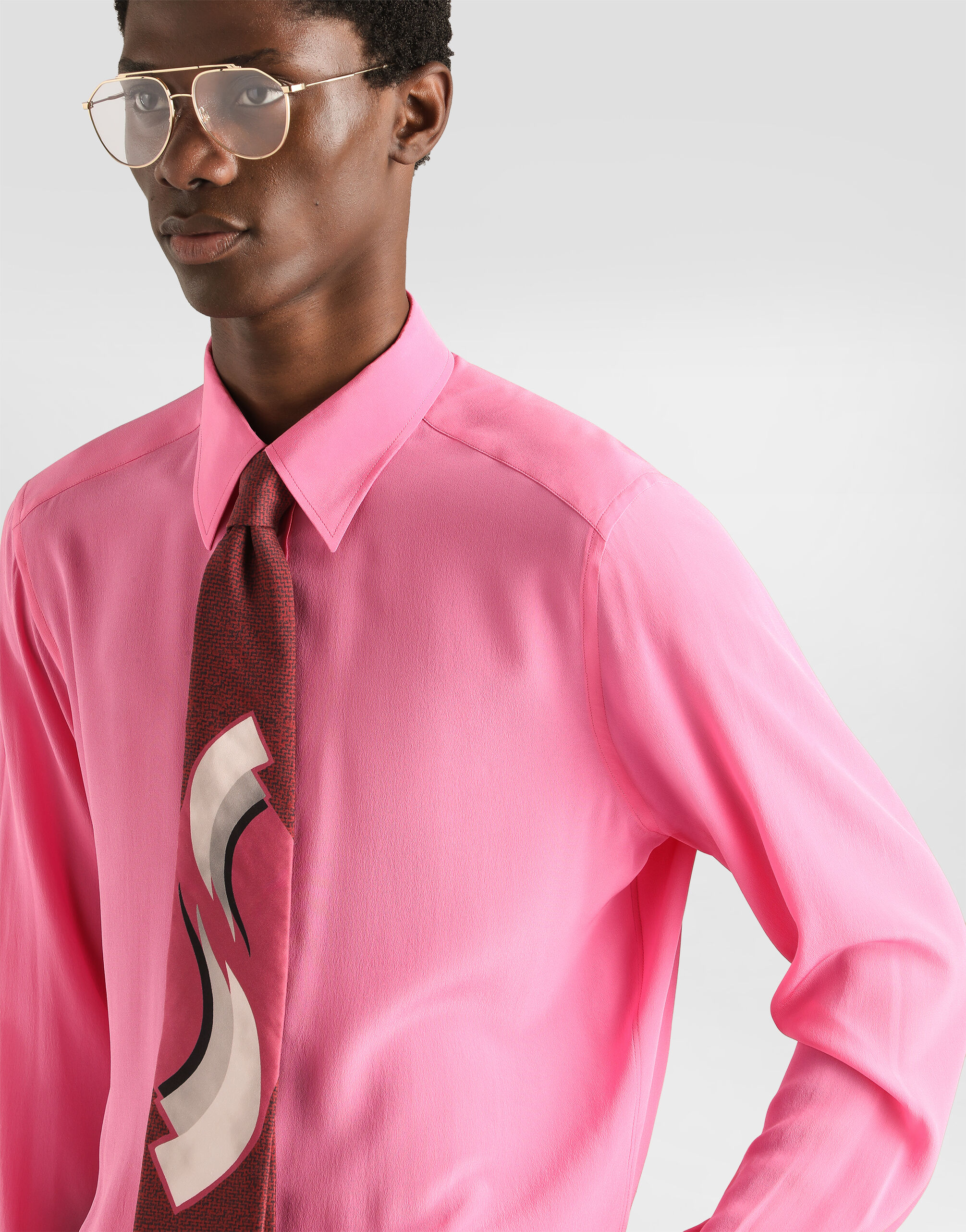 Crêpe de chine martini shirt - thumbnail 4