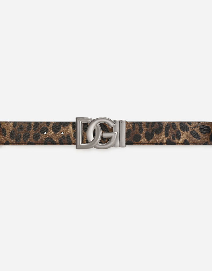 Dolce & Gabbana Reversible leopard-print calfskin belt Imprimé Animalier BC4685AQ926