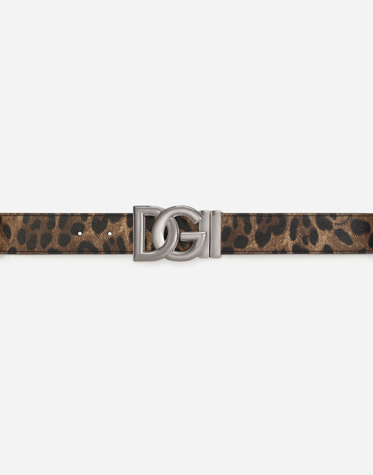Dolce & Gabbana Reversible leopard-print calfskin belt Animal Print BC4685AQ926