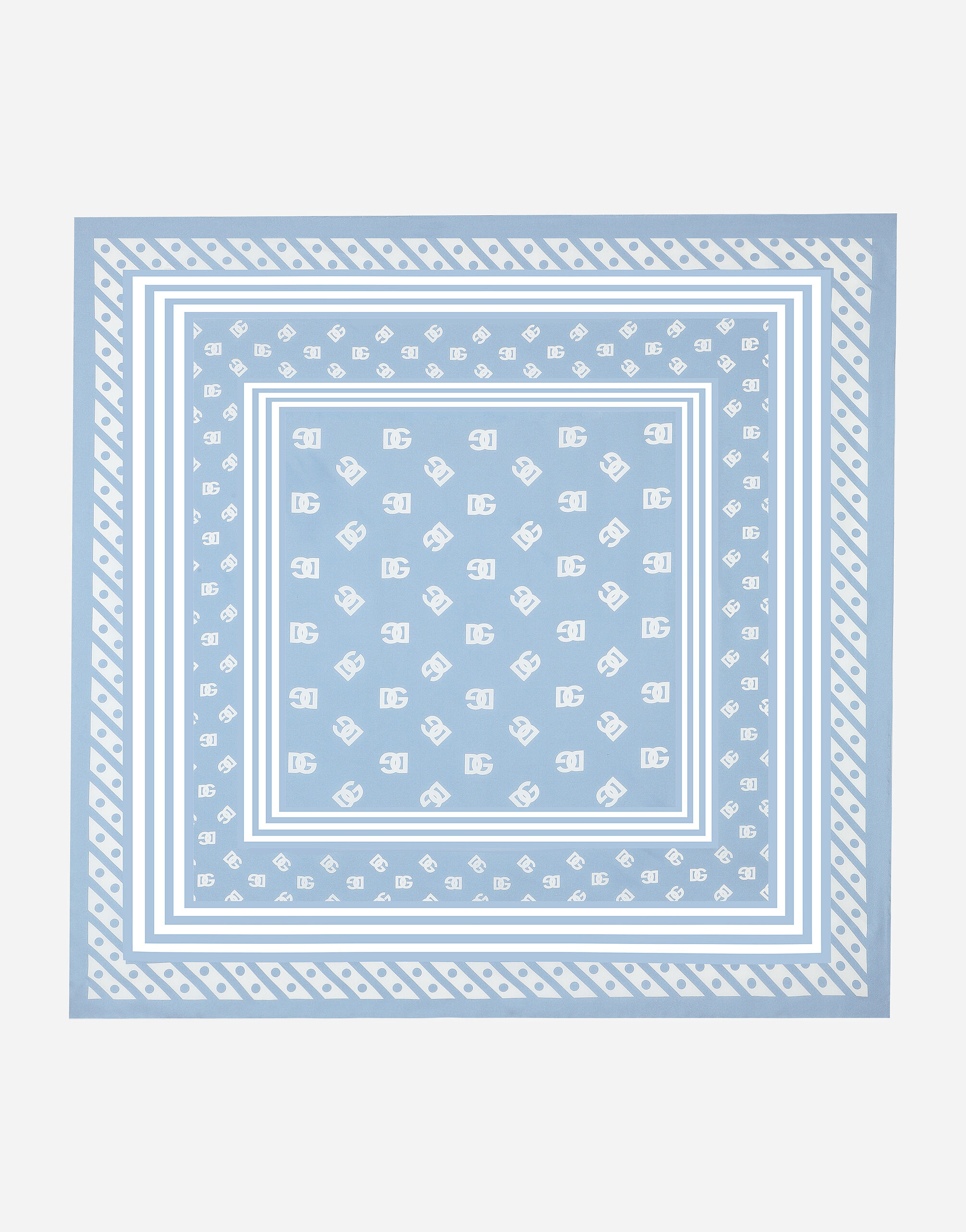 Silk twill foulard with all-over DG logo print (70x70) in