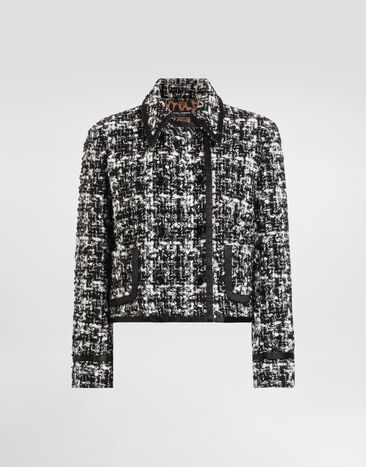 Dolce & Gabbana Double-breasted jacket in wool blend check Multicolor F27FWTFQZAF