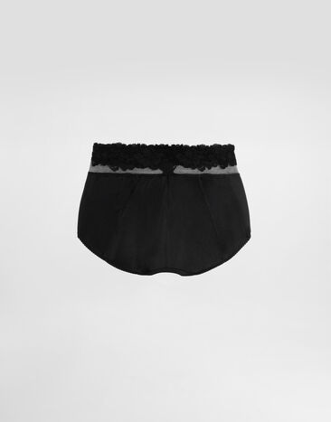 Dolce & Gabbana Satin and lace briefs Black O2D57TON07V