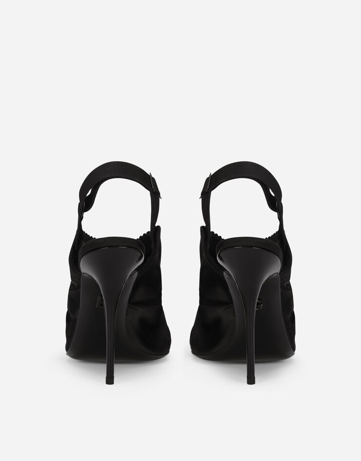 Dolce & Gabbana Satin slingbacks with corset-style fastening Black CG0493AQ031