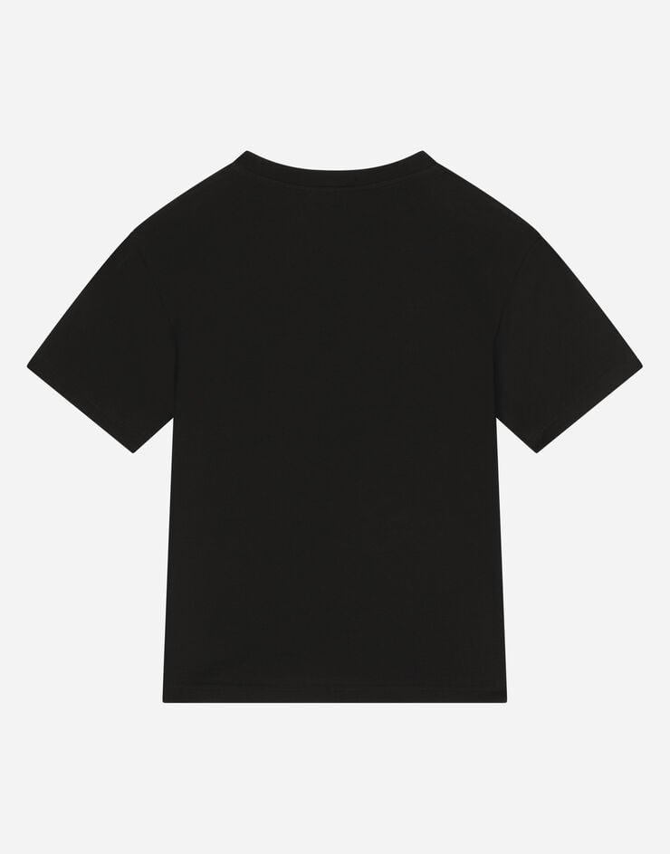 Dolce & Gabbana Jersey T-shirt with DG logo print Black L4JTEYG7IK0