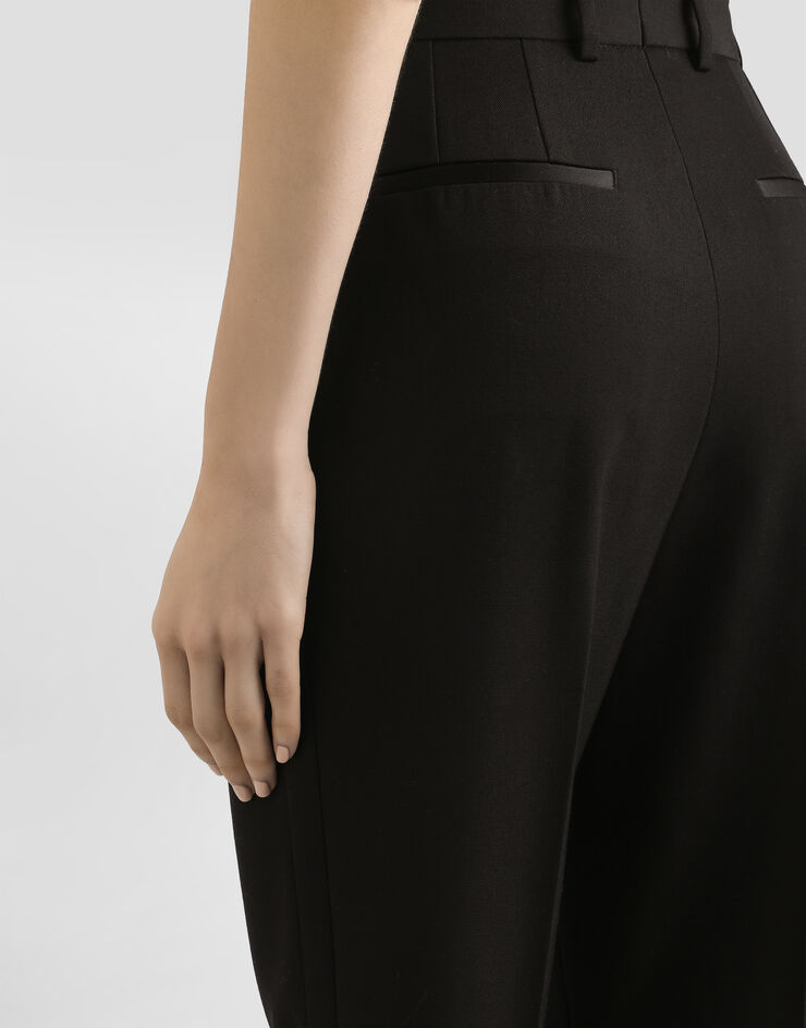 Dolce & Gabbana Tailored woolen tuxedo pants Black FTAM0TGDC5Y