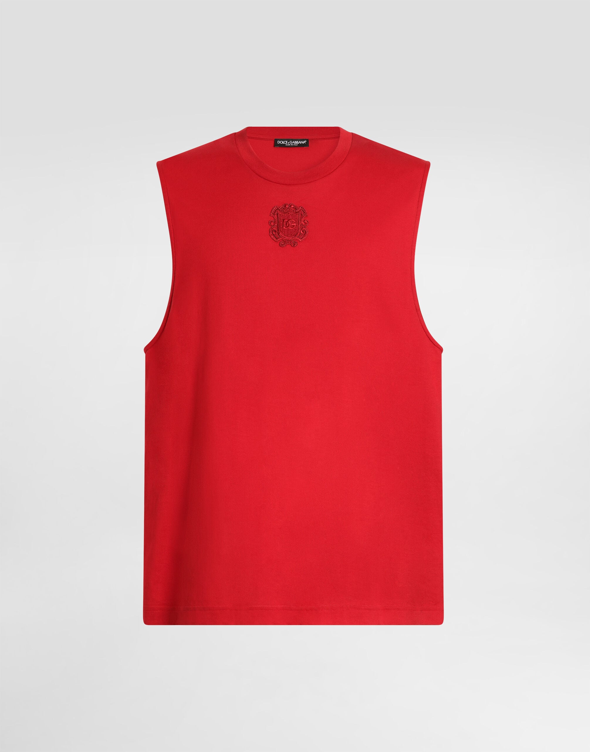 Cotton tank top with patch