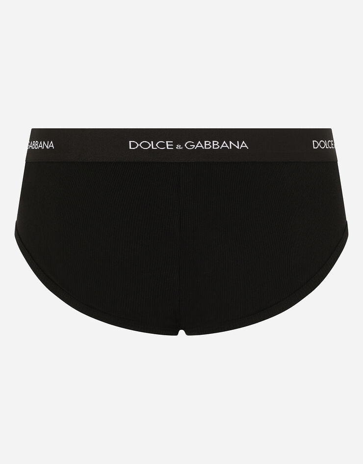 Fine-rib cotton Brando briefs in Black for | Dolce&Gabbana® US