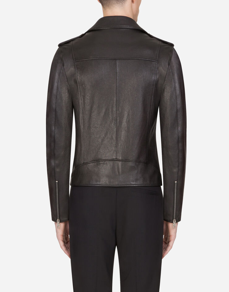 Dolce & Gabbana Leather biker jacket 블랙 G9PC3LHULEQ
