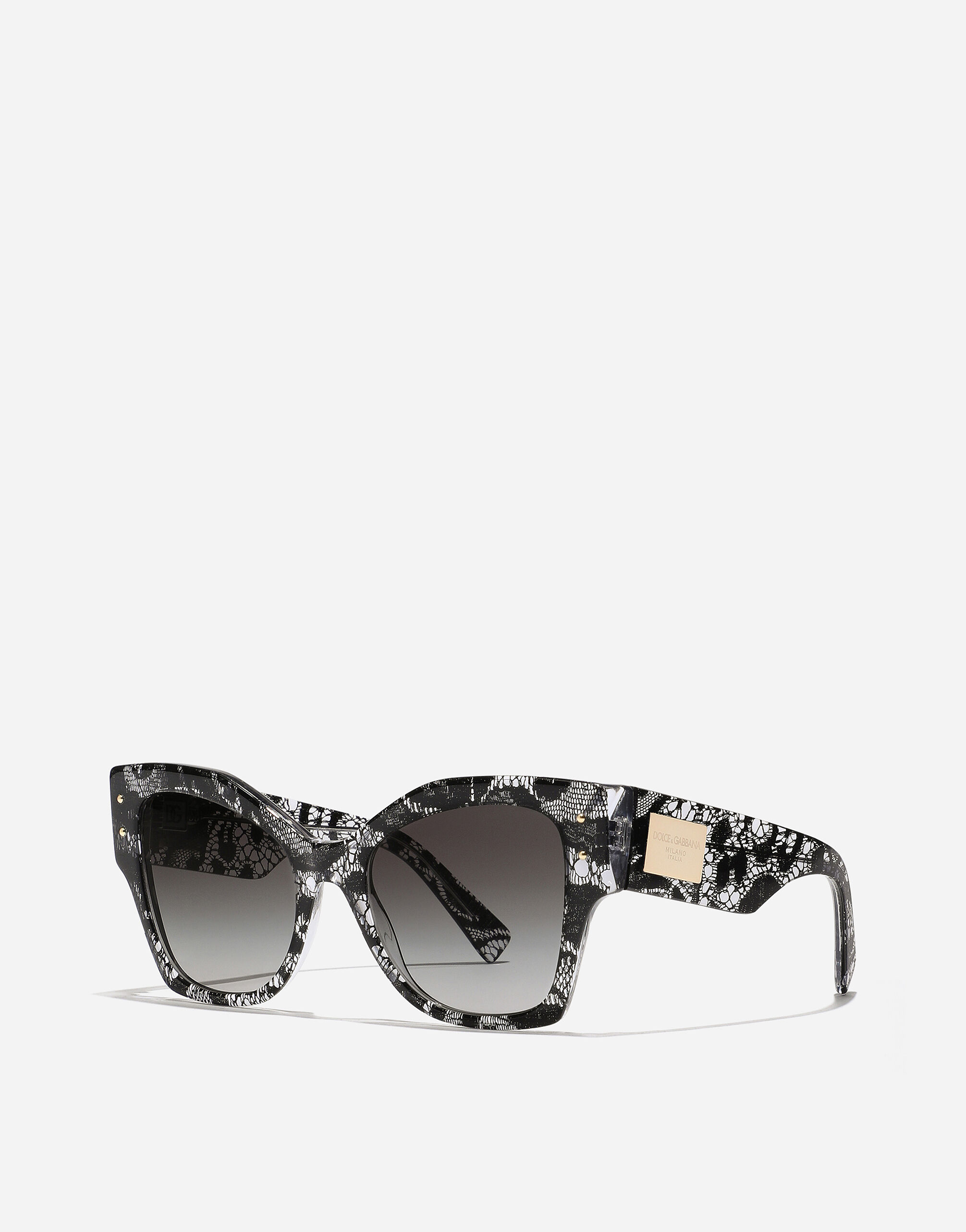 DG LOGO PLAQUE Sunglasses in Black Lace for Women Dolce Gabbana
