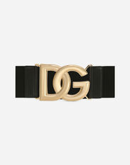 Dolce & Gabbana Stretch band belt with crossover DG logo buckle White BE1550A1037