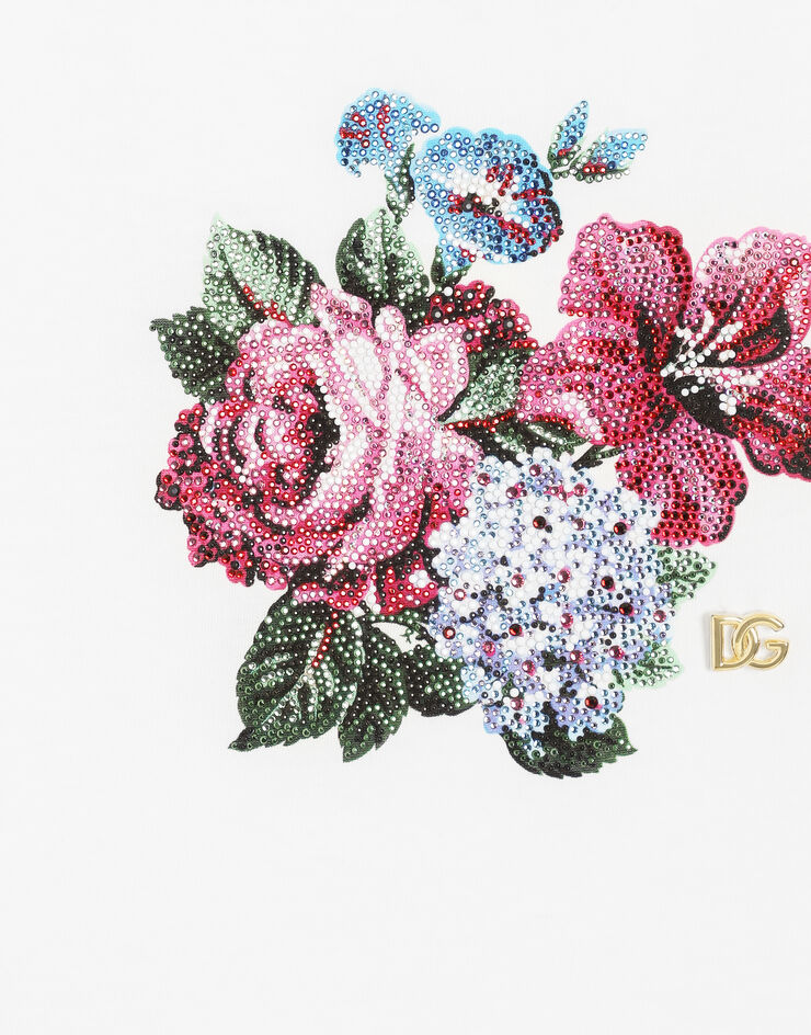 Dolce & Gabbana Футболка из джерси с принтом и логотипом DG Multicolor L5JTNKG7O9J