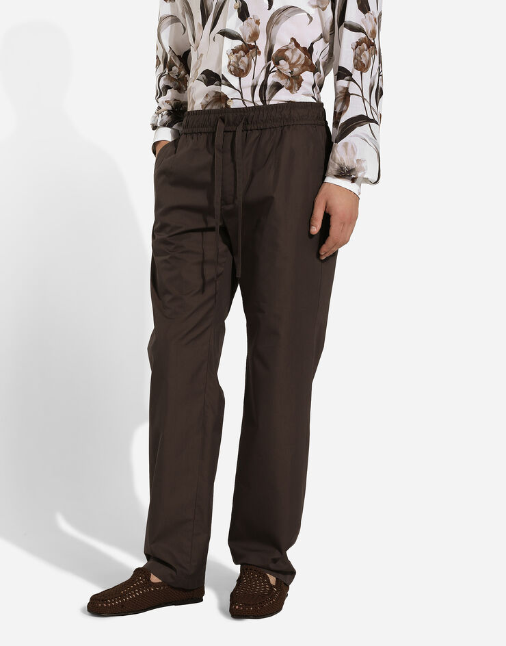 Dolce & Gabbana Poplin jogging pants Brown GV4LHTFU5SW