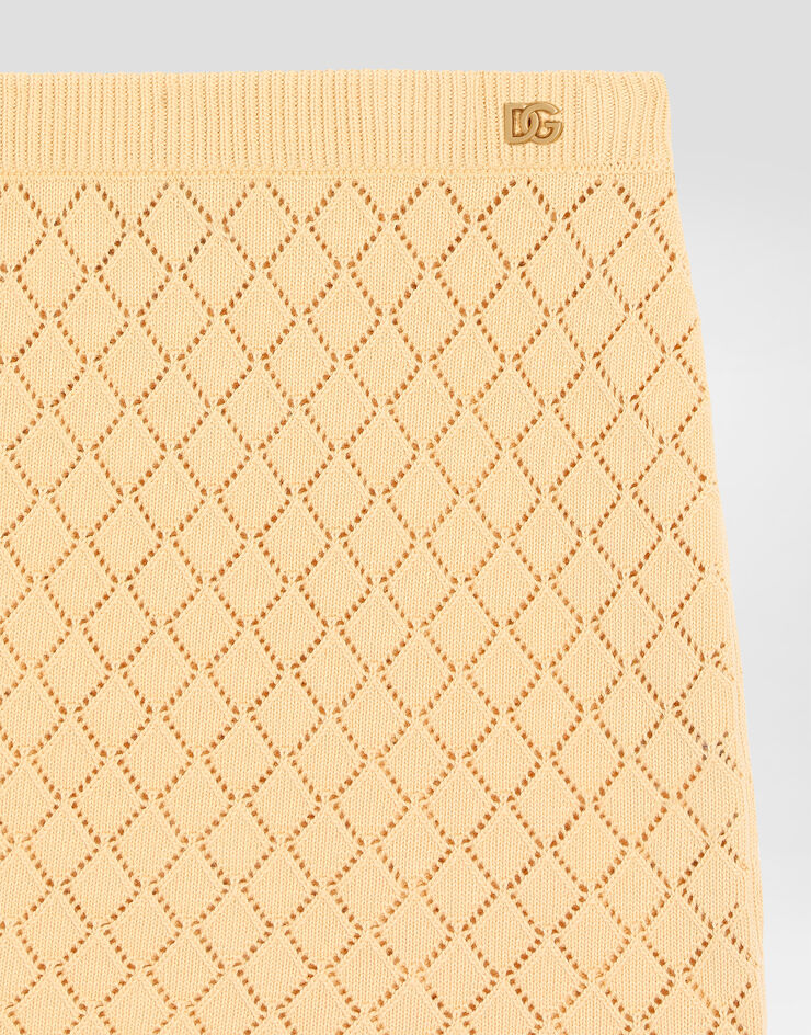 Dolce & Gabbana Diamond pattern knitted skirt Dolce & Gabbana Diamond pattern knitted skirt Yellow L5KI0CJBCI2