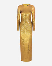 Dolce & Gabbana Long sequined mermaid dress Gold F6DEPTFLMII