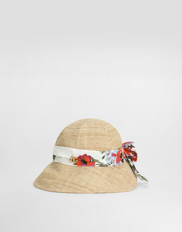 Dolce & Gabbana Floral-print band raffia hat Multicolor LB5H67G7PWE