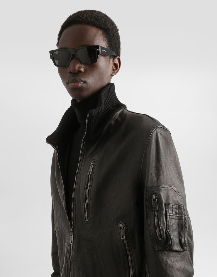 Dolce & Gabbana Aged effect nappa jacket Black G9BQOLHULXI