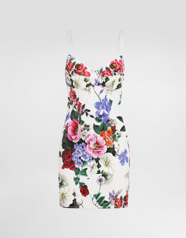 Dolce & Gabbana Cotton calf-length shirt dress with peony print Print F6TRQTFSIB5