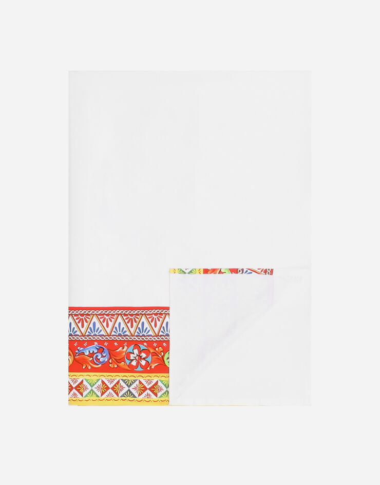 Dolce & Gabbana Cotton Sateen Flat Sheet Multicolor TCE047TCAKF