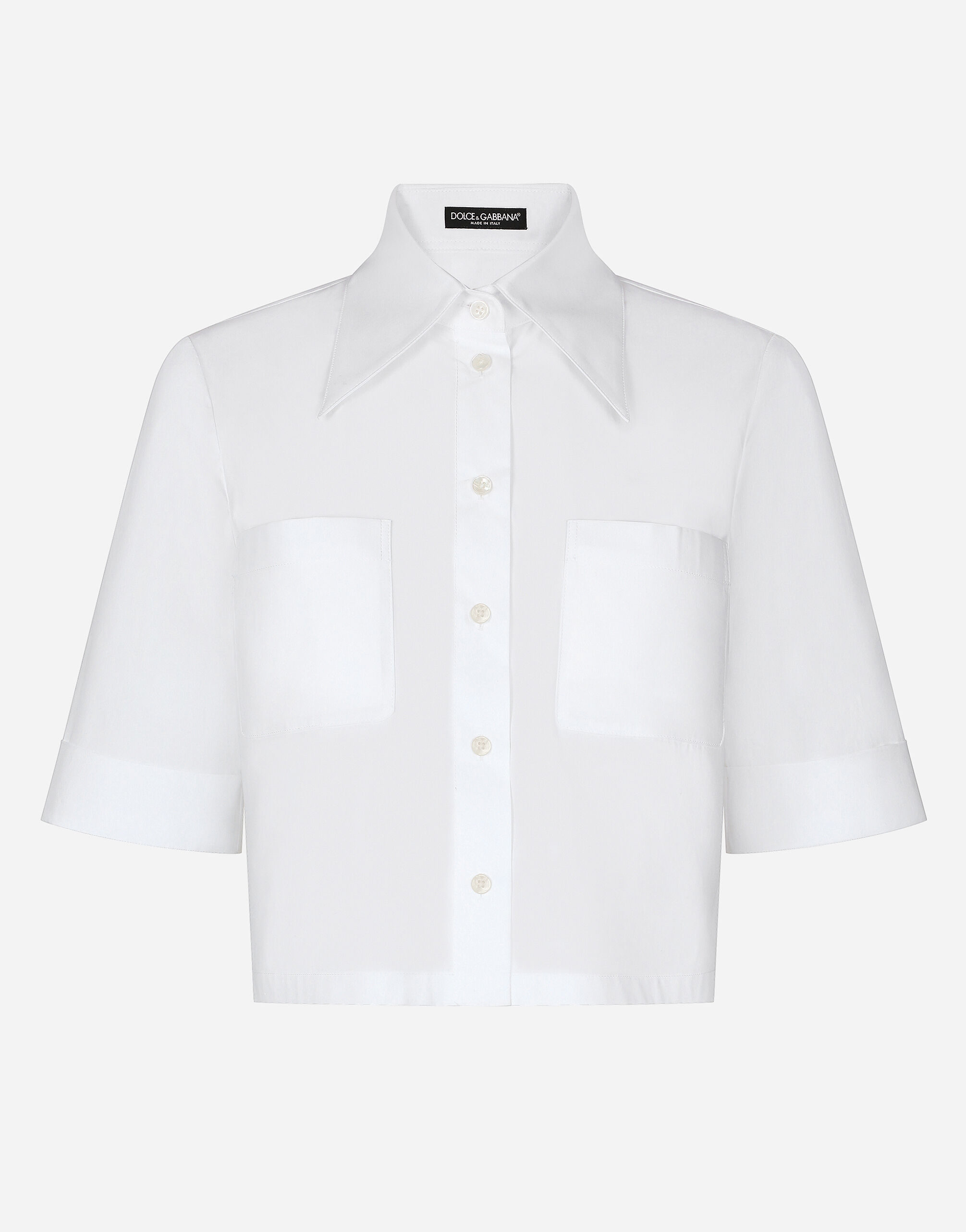 Dolce & Gabbana Cropped cotton shirt Print F5S48TIS1VL