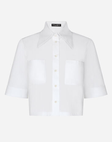 Dolce & Gabbana Cropped cotton shirt White F5S04TFU5T9