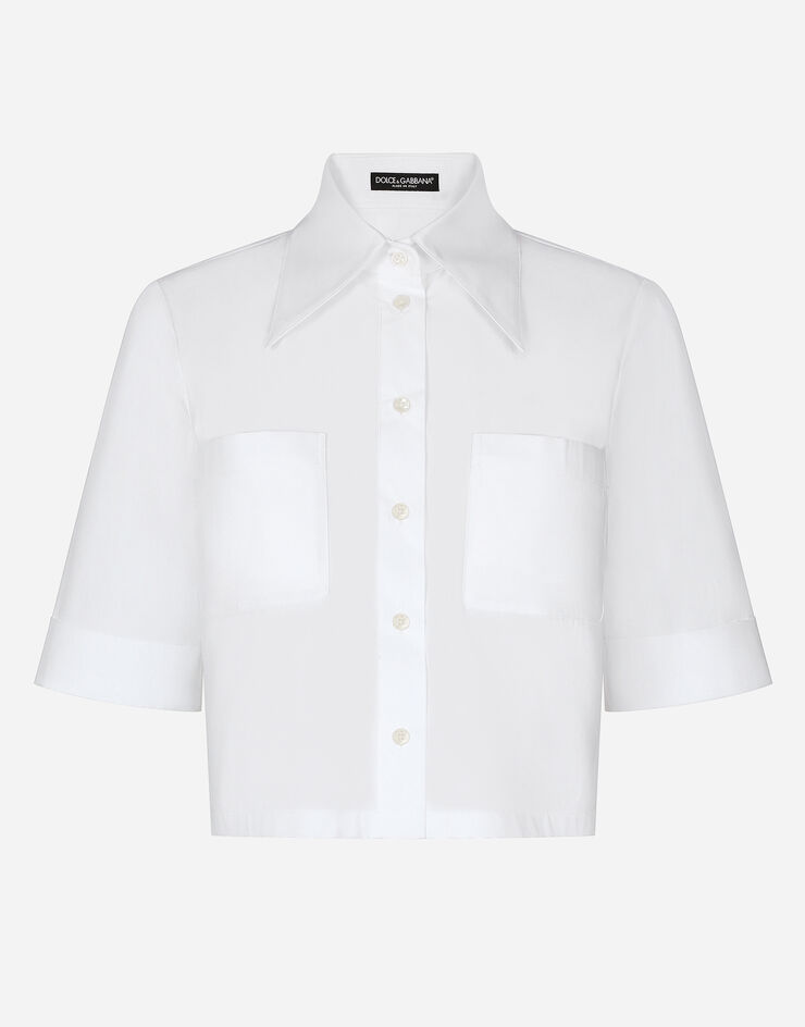 Dolce & Gabbana Cropped cotton shirt White F5S04TFU5T9