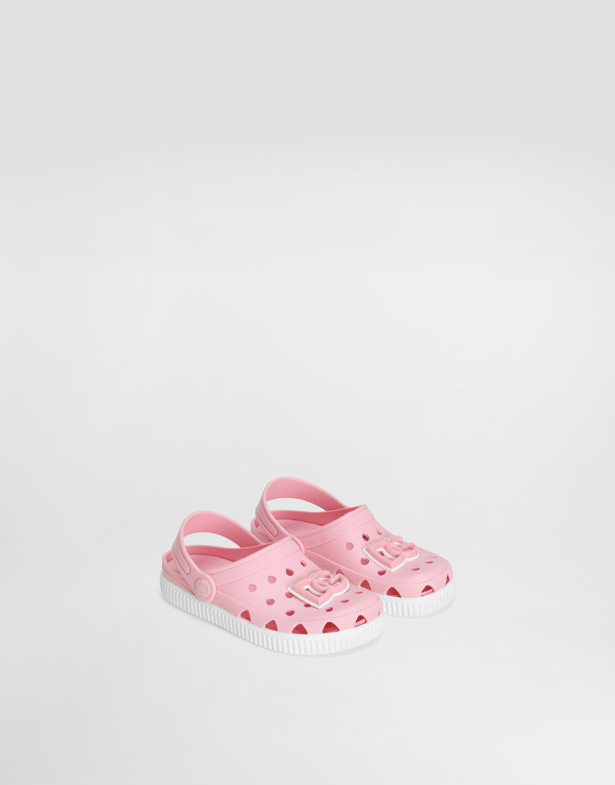 【DOLCE&GABBANA】 D&G ロゴ ディテール スリッポン スニーカー Rubber slip-ons with DG logo in Pink for Boys
