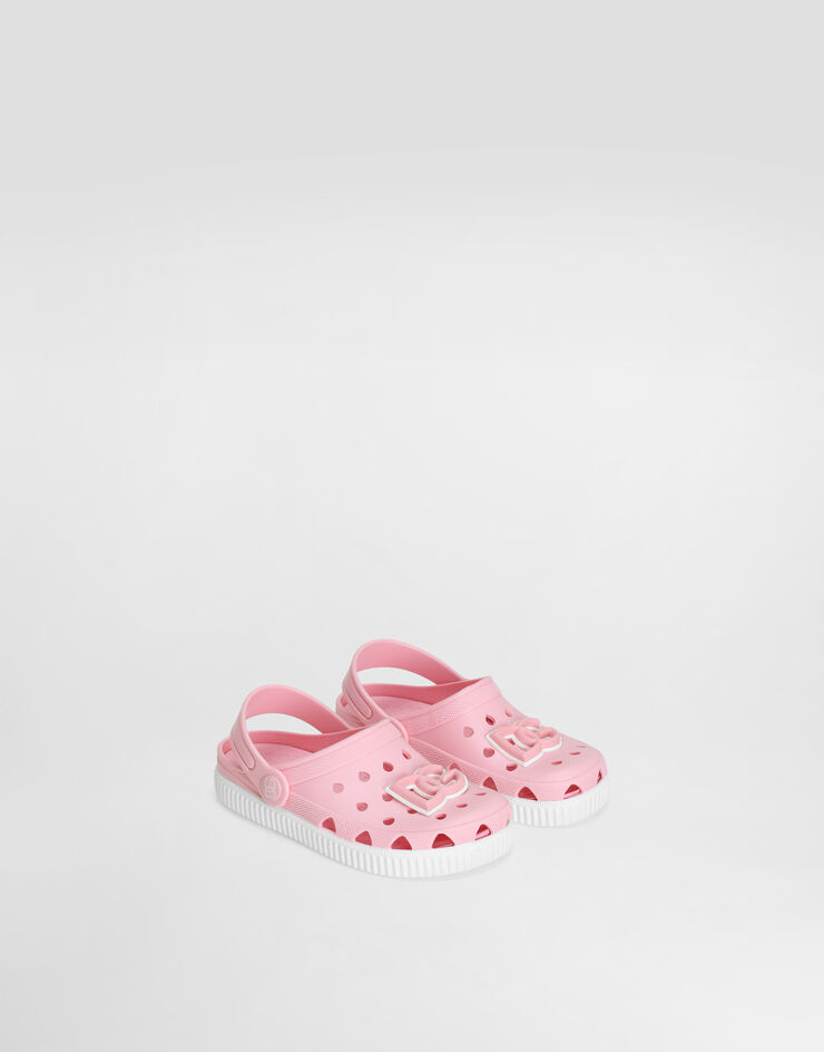 Dolce & Gabbana Zueco de goma con logotipo DG Rosa DN0213AT079
