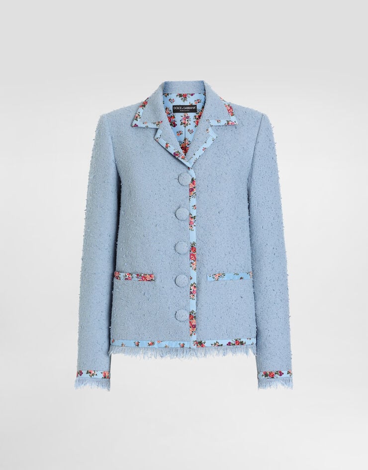 Dolce & Gabbana Single-breasted rachel basketweave jacket Purple F27IDTHUMWJ