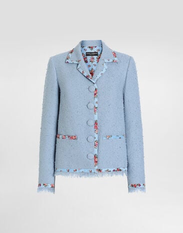 Dolce & Gabbana Single-breasted rachel basketweave jacket Dolce & Gabbana Single-breasted rachel basketweave jacket Purple F27IDTHUMWJ