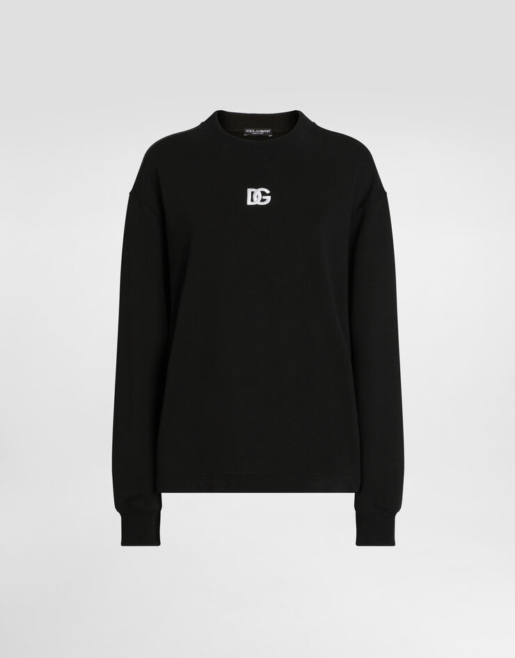 Dolce & Gabbana DG 자수 저지 스웨트셔츠  Black F9S50ZGDCYC