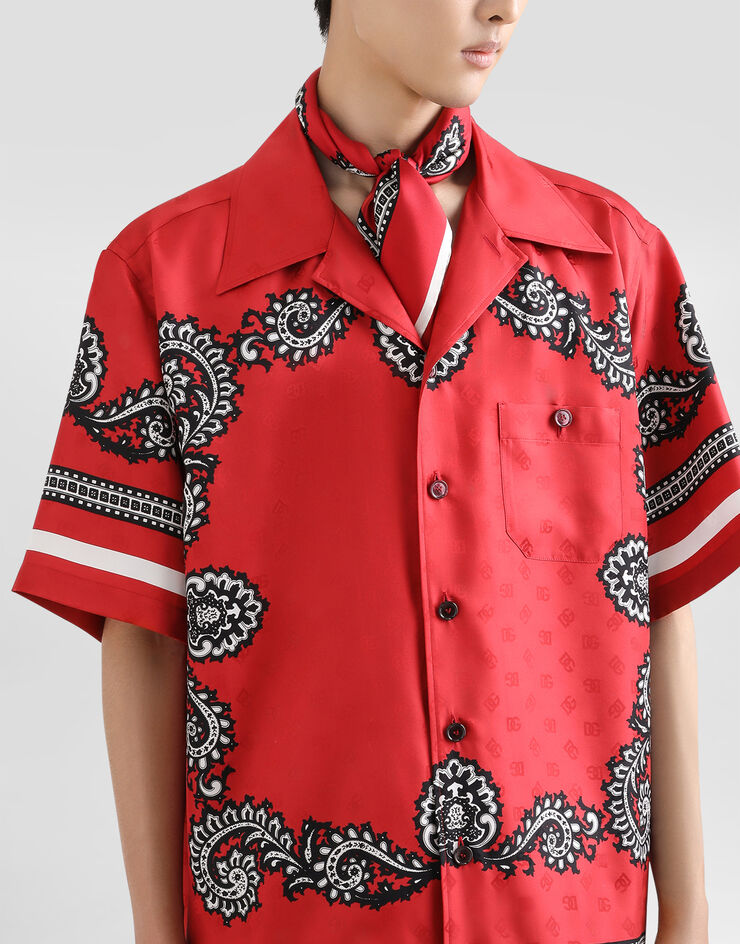 Dolce & Gabbana Silk shirt with bandanna print Print G5JH9TGI926