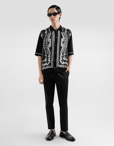 Dolce & Gabbana Camisa de seda y algodón con estampado Bandana Imprima GXV90TJFMKT