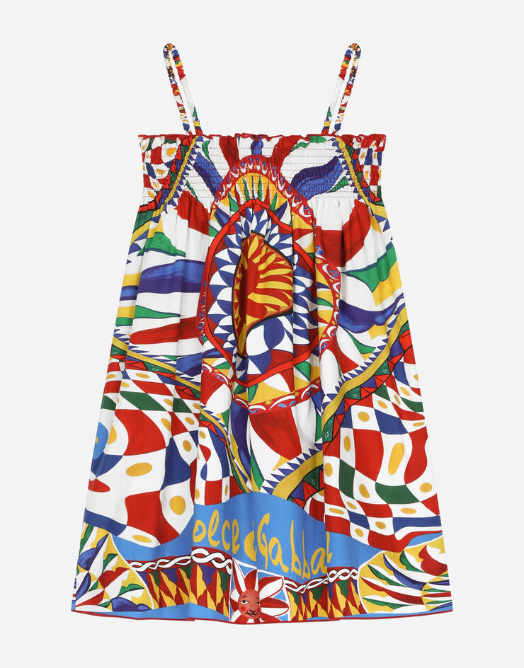 DolceGabbanaSpa Carretto-print poplin sun dress Multicolor L52DA6G7J5F
